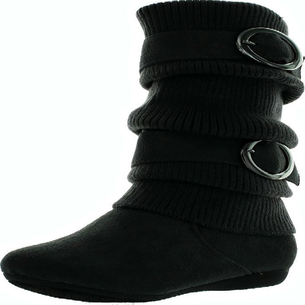 Lucky Top Girl's Sweater Slouch Buckle Suede Boots